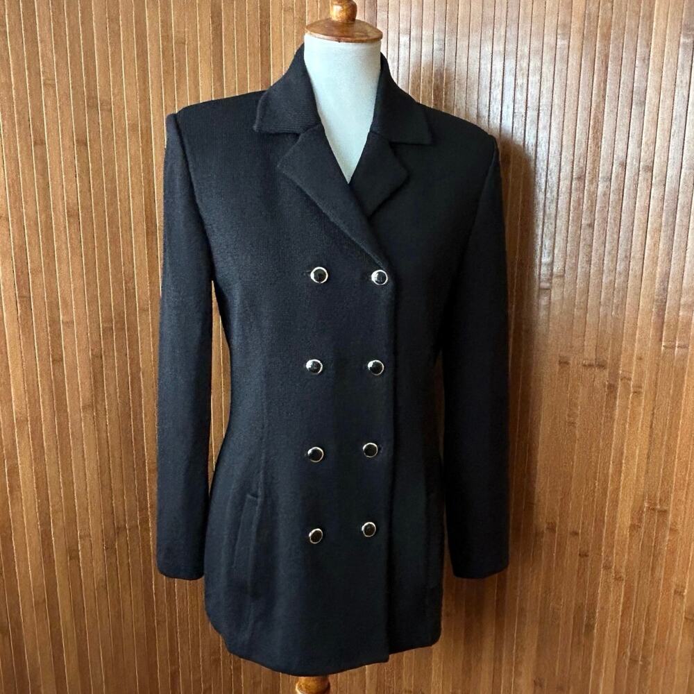 Vintage St. John SJK Knit Blazer Black Size 6